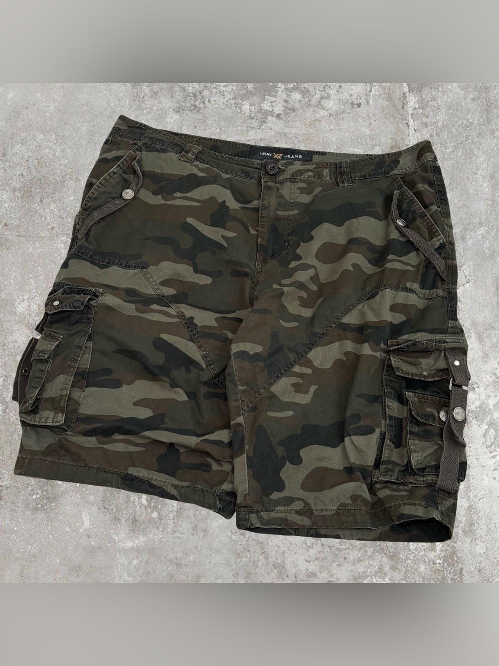Xray Jeans Green Camouflage Skater Cargo Shorts